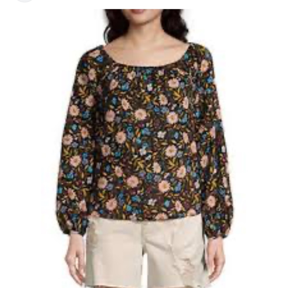- A.n.a peasant cotton point dotted stitch romantic floral 2x